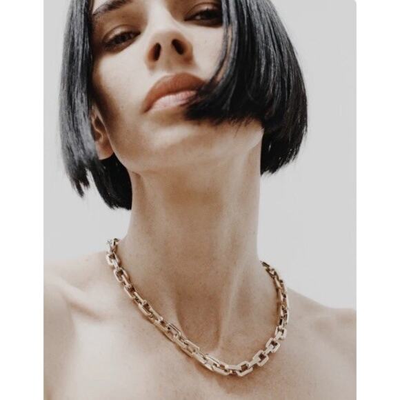 Eddie Borgo Supra Link Gold Chain Necklace 12K Finish Heritage Luxe Statement - Picture 3 of 16